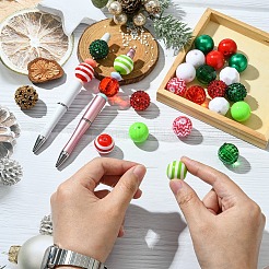 DIY Round Acrylic & Striped Resin Beads Pendants Making Kits&nbsp;DIY-YW0010-21A