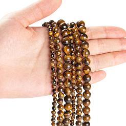 3 Strands 3 Sizes 4mm 6mm 8mm Grade AB Natural Tiger Eye Round Beads Strands&nbsp;G-FS0001-20