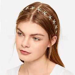 Starfish Alloy Crystal Rhinestone Hairband & Stud Earrings Sets&nbsp;FS-WGF7E24-01