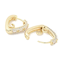 Brass Micro Pave Clear Cubic Zirconia Hoop Earrings&nbsp;EJEW-S228-11G
