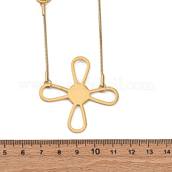 304 Stainless Steel Cross Link Chain Necklaces&nbsp;NJEW-R026-04G