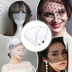 Polyester Mesh Veil Hair Bands&nbsp;OHAR-WH0021-63A