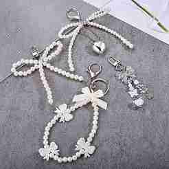 4Pcs 4 Styles Bowknot Plastic Pendant Decoration&nbsp;HJEW-SZ0001-39