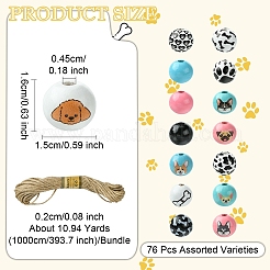 DIY Round Wood Beads & Jute Cord Pendant Decoration Making Kits&nbsp;DIY-YW0010-83