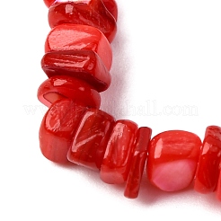 Dyed Natural Freshwater Shell Beaded Stretch Bracelets for Men Women&nbsp;BJEW-JB12478-01