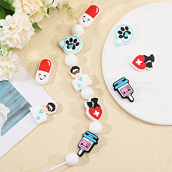 10Pcs 5 Styles Food Grade Eco-Friendly Silicone Focal Beads&nbsp;SIL-CA0003-30