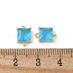 Brass Pave Cubic Zirconia Connector Charms&nbsp;KK-F892-53G-05