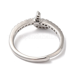 Rack Plating Brass Cubic Zirconia Arabic Letters Adjustable Rings for Women&nbsp;RJEW-S407-10P-10