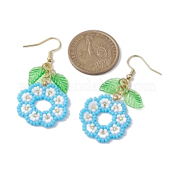 3 Pairs Handmade Seed Beads Dangle Earrings&nbsp;EJEW-MZ00143