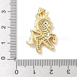 Brass Micro Pave Cubic Zirconia Pendants&nbsp;KK-H537-02G