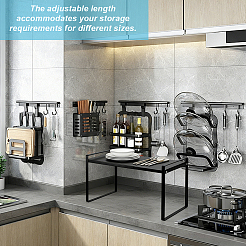 Rectangle Carbon Iron Alloy Extendable Cabinet Tiered Storage Rack for Socks&nbsp;AJEW-WH0609-741A-02
