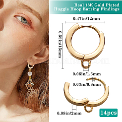 14Pcs Brass Hoop Earrings&nbsp;KK-BBC0014-51