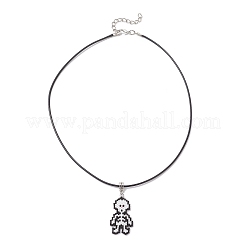 MIYUKI Delica Beads Beaded Halloween Skull Pendant Waxed Cotton Cord Necklaces for Women&nbsp;NJEW-MZ00111