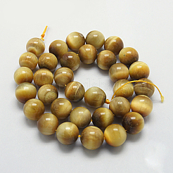 Natural Yellow Tiger Eye Beads Strands&nbsp;G-G212-10mm-18