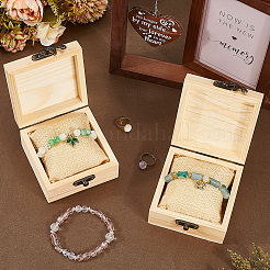 2Pcs Wooden Jewelry Trinket Storage Boxes with 2Pcs Cloth Bracelet Watch Pillows&nbsp;CON-BBC0001-16A