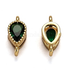 Real 18K Gold Plated Brass Micro Pave Cubic Zirconia Links Connectors&nbsp;ZIRC-L100-007G