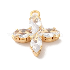 Brass Micro Pave Clear Cubic Zirconia Pendants&nbsp;KK-M294-03G