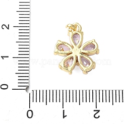 Brass Micro Pave Cubic Zirconia Pendants&nbsp;KK-D357-12B-G