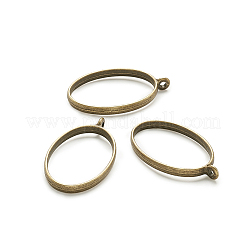 Rack Plating Alloy Open Back Bezel Pendants&nbsp;PALLOY-TA0001-10AB