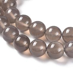 Natural Grey Agate Bead Strands&nbsp;G-R193-12-10mm