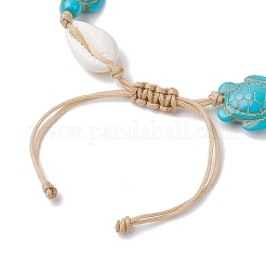 Natural Shell & Synthetic Turquoise Braided Bead Bracelets&nbsp;AJEW-AN00562-02