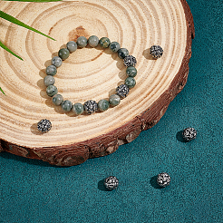 8Pcs Retro Rondelle Skull 316 Stainless Steel Beads&nbsp;STAS-UN0060-08
