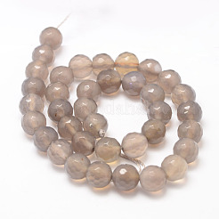 Natural Grey Agate Bead Strands&nbsp;G-K155-D-6mm-F01