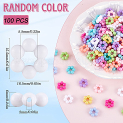 100Pcs Opaque Acrylic Bead Frame&nbsp;TACR-FP0001-03