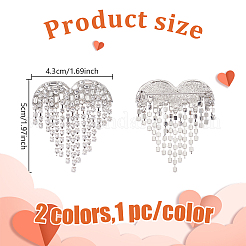 2Pcs 2 Colors Alloy Rhinestone Brooch&nbsp;FIND-GO0003-52