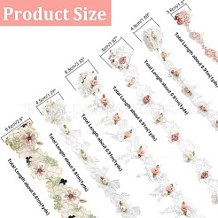 6 Yards 6 Style Embroidered Trim Ribbons&nbsp;DIY-AR0002-34