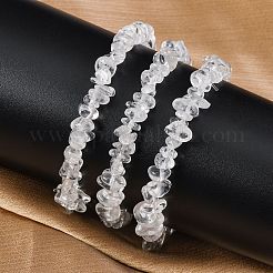 Unisex Chip Natural Quartz Crystal Beaded Stretch Bracelets&nbsp;BJEW-S143-16
