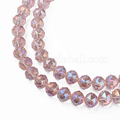 Electroplate Transparent Glass Beads Strands&nbsp;X-EGLA-N002-34B-C02