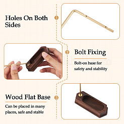 Iron L Shaped Dangle Earring Display Stands with Wooden Trays&nbsp;EDIS-TAC0003-01