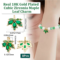 8Pcs Brass Micro Pave Cubic Zirconia Pendants&nbsp;KK-BBC0010-33