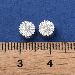 Brass Micro Pave Clear Cubic Zirconia Beads&nbsp;KK-P256-12S