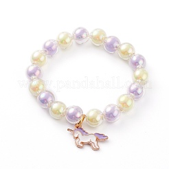 Transparent Acrylic Bead in Bead Stretch Bracelet Sets for Kids&nbsp;BJEW-JB06509