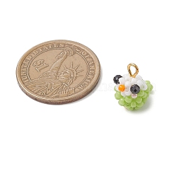 Glass Seed Beaded Bird Charms&nbsp;PALLOY-MZ00971-03