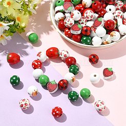 100Pcs Dyed Natural Wooden Beads&nbsp;WOOD-CJ0002-80
