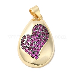 Rack Plating Brass Micro Pave Cubic Zirconia Pendants&nbsp;KK-P241-26G