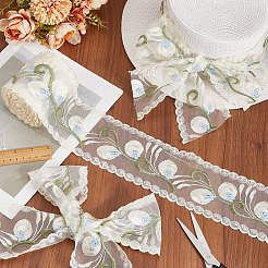 10 Yards Polyester Flower Embroidery Lace Ribbon&nbsp;OCOR-CY0001-30