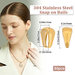 50Pcs 304 Stainless Steel Snap on Bails&nbsp;STAS-BBC0002-81