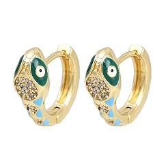 Brass Micro Pave Cubic Zirconia Hoop Earrings&nbsp;EJEW-B146-02G-10