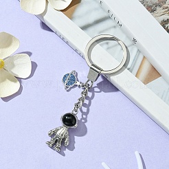 Alloy Enamel & Rhinestone Keychain&nbsp;KEYC-YW00044