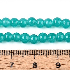 Baking Paint Imitation Jade Glass Round Bead Strands&nbsp;DGLA-Q021-4mm-07-1