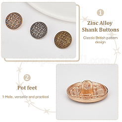 30Pcs 3 Colors 1-Hole Zinc Alloy Shank Buttons&nbsp;BUTT-OC0001-64A