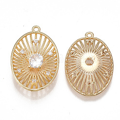 Brass Filigree Pendants&nbsp;KK-T038-348G