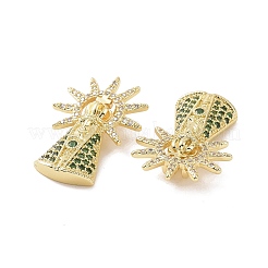 Brass Micro Pave Cubic Zirconia Pendants&nbsp;ZIRC-P106-47G