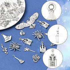 40Pcs 10 Styles Halloween Tibetan Style Alloy Pendants&nbsp;TIBE-FS0003-30