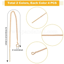 8Pcs 2 Colors Brass Stud Earring Findings&nbsp;KK-FS0001-52