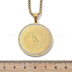 201 Stainless Steel Rhinestone Pendant Necklaces for Women&nbsp;LS-NJEW-U021-05G